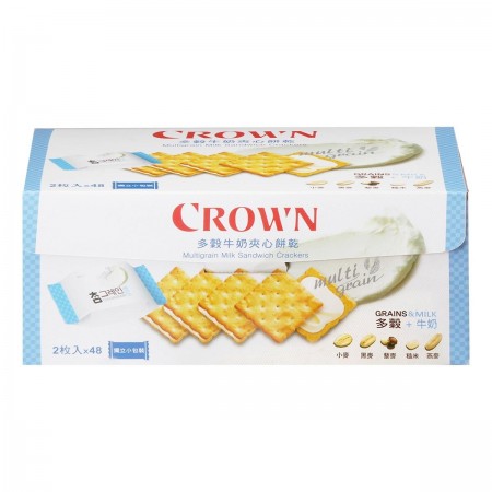 Crown 多穀牛奶夾心餅乾 768公克